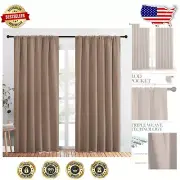 Kids Blackout Curtain Panels - Thermal Insulated Drapes, Set of 2, Cappuccino