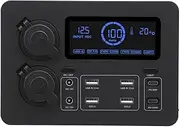 Car Mini Power Box 100W LCD Display, USB C QC3.0 Port, for 4 Outlet, Multifunctional, with 13 Devices, Power Management for RV Boat SUV Yachts, 5V 2.4A, 2.4A, 3A 9V 2A, PD3.0