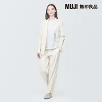 在飛比找momo購物網優惠-【MUJI 無印良品】女大麻混彈性西裝外套(共3色)