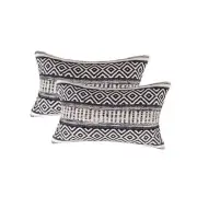 · Boho Textured Throw Pillow Cushion Covers - 12" x 20" (Pack of 2) Indigo