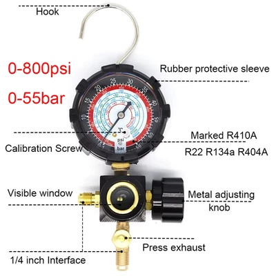 R410A Diagnostic Manifold Freon Gauge Set High Pressure A/C Refrigeration Tool f