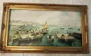 Hand Painted Oil Painting on Canvas with Wooden Frame Gold Leaf Baroque 82x142cm