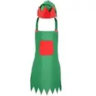 Elf Shape Apron and Christmas Hat Cooking Apron Funny Serving Apron Fairy Hat
