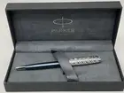 Parker Sonnet Ballpoint Pen Premium Metal and Blue Satin Finish with Chrome Trim