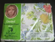 DAN RIVER Double Full Flat vtg Sheet DANTREL Floral no-iron Cotton / poly NOS