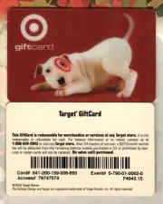 TARGET Bullseye Wagging His Tail ( 2000 ) Lenticular Gift Card ( $0 ) V2 - RARE