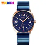 SKMEI 9280 發光功能石英手錶男士豪華不銹鋼錶帶 3BAR 防水日期時間手錶