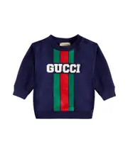 [Gucci Kids] Gucci Kids Baby logo cotton sweatshirt M 18-24 blue