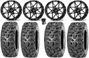 ITP Tornado 14" Wheels Blk 26" Bear Claw HTR Tires Yamaha Viking Wolverine