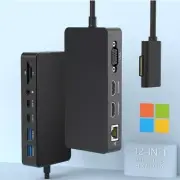 Microsoft Surface Pro Docking Station Triple Display Dual HDMI+VGA,12 in 1 Surfa