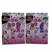 Disney Minnie/Daisy Cra Z Art Softee Dough Mold n Play 3D Figure Maker Lot of 2