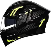 Modular Motorbike Helmet Flip Front Helmet with HD Dual Visor Full Face Removable Liner for Adult Men and Women Street Racing Motorcycles DOT/ECE Approved