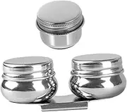 Gadpiparty 2pcs Oil Painting Palette Cup Stainless Steel Paint Brush Washer Pot with Lid and Palette Clamp Mixing Cup for Paint Brush Cleaning