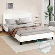 ALFORDSON Bed Frame King Size Base Boucle Fabric White
