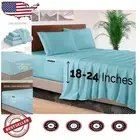 Hotel Quality Baby Blue 4-Piece Bed Sheets - Full Size, Wrinkle Free