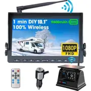 Magnetic Solar RV Trailer Wireless Backup Camera 10" 1080P DVR Monitor Recording