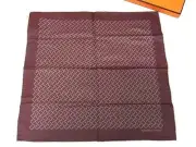 ya03 Hermes Petit Carre Gavroche Silk 100 Scarf Handkerchief Women'S Bordeaux Fl