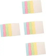 TEHAUX 4sets 6 Hole Punched Loose Leaf Paper for Planner Binders A5 Size 5 Colors 100sheets*4