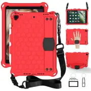 Catzon Hive iPad Case For iPad Pro/Air 10.5/iPad 10.2 Durable Stand Cover With Shoulder Strap-RedBlack