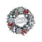Artificial Christmas Wreath Snowflake Hanging Ornament for Porch Garden
