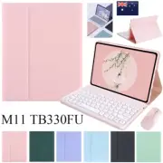 For Lenovo Tab M11 TB330FU 11" Bluetooth Keyboard Mouse Flip Leather Case Cover
