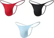 [BY.ECG] Men's Cotton G-string 0.5MM String Thong Sexy T-back Seamless Low Rise 3 Pack