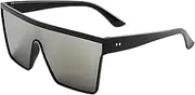 [Generic] Retro Oval Glasses Sunglasses Shading Fashion Summer Oversized Flat Single Glasses Lens Glasses Rave Goggles