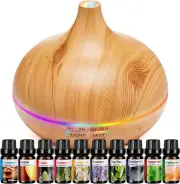 HLS Aroma Diffusers for Essential Oils Large Room with 10 Essential Oils,Ultraso