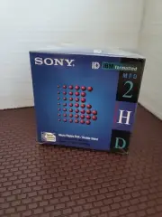 10 Sony 2HD Floppy Disks IBM Formatted 1.44 MB 3.5'' Double Sided 1995