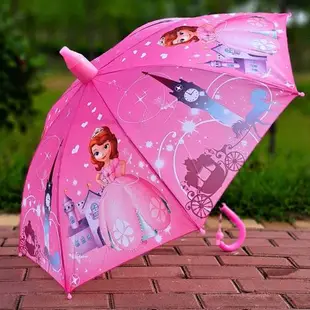 女孩卡通兒童雨傘幼兒園長柄女童小學生安全輕便黑膠防水套上學傘