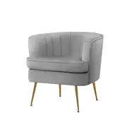 Armchair Lounge Accent Chair Velvet Grey