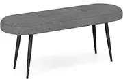 Giantex 120cm Upholstered Entryway Bench, Button Tufted End of Bed Bench with Padded Seat & Heavy-Duty Metal Frame, Modern Ottoman Bench for Hallway, Living Room, Bedroom, Dining Room
