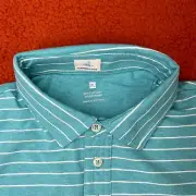 JOHNNIE-O Polo Shirt Mens XL Neese Tidal Green Surf Golf Striped Pocket Jersey