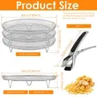 Air Fryer Stand Stainless Steel 3 Layer Air Fryer Rack High Safety SeRTu