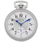 Gotham Men's Stainless Steel Mechanical Hand Wind Classic Series Pocket Watch