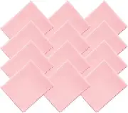 LIJUST Microfiber Cleaning Cloths - Cleans Lenses, Cameras, Glasses, Screens, Eyeglasses, Cell Phone, LCD TV Screens and More (Pink, 12 Pack)