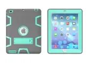 MCC Stylish Shockproof iPad mini 4 Case Cover Heavy Duty 3-in-1 Kids Apple [Grey+Light Blue]