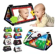Tummy Time Floor Mirror for Baby Infant Toddler Kids Black and White High