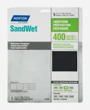 New! Norton SandWet WATERPROOFER SANDPAPER 5 ct Smoothing 400 Grit Super Fine