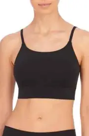 NWT! Natori Women's Sz L Bliss-Flex Unlined Bralette Bra 725276 Black
