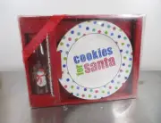 Holiday Home Cookies For Santa Gift Set Plate Glass Bottle Straw 3pc Gift Set
