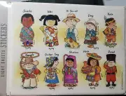 Hallmark INternational Kids STickers 90s Scrapbooking Junk Journal