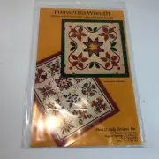 Poinsettia Wreath Applique Quilt Pattern 20" Square Piece 'o Cake Designs
