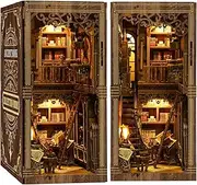 THRIVINGIVAN Book Nook Kit for Adult Miniature Model Build Dollhouse Kit 3D Wooden Puzzle with Sensor Led Light for Bookshelf Bookend Insert Decor Adults Teen Crafts(Classical Book Collection Room)