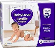 BabyLove Cosifit Nappies Size 3 (6-11kg) | 1 Month Supply 216 Pieces (3 x 72 Pack)