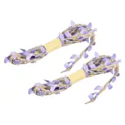 2Pcs 6.6ft 5mm Burlap Leaf Ribbon Vine Natural Jute Rope Twine, Light Purple