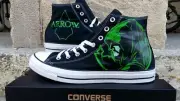 Green Arrow - Converse All Stars Custom Hand Painted Canvas Sneakers ~ US Custom
