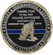 Honor and Bravery Tribute for Law Enforcement Police Values Thank You Challenge Gold Plated Coin