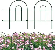 SpringUp 25 Panels Total 45.8cm(H)×10.75m(L) Garden & Home Decorative Garden Fence Border Animal Barrier Fence Border Thicken Metal Wire Fencing Rustproof Landscape Patio Flower Bed Edge Section Green
