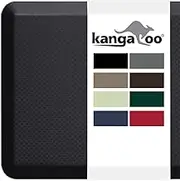 KANGAROO Thick Ergonomic Anti Fatigue Mats for Kitchen Floor, Cushioned Standing Office Desk Mat, Waterproof Scratch Resistant Topside, Supportive All Day Comfort Padded Foam Rugs, 20x32, Black